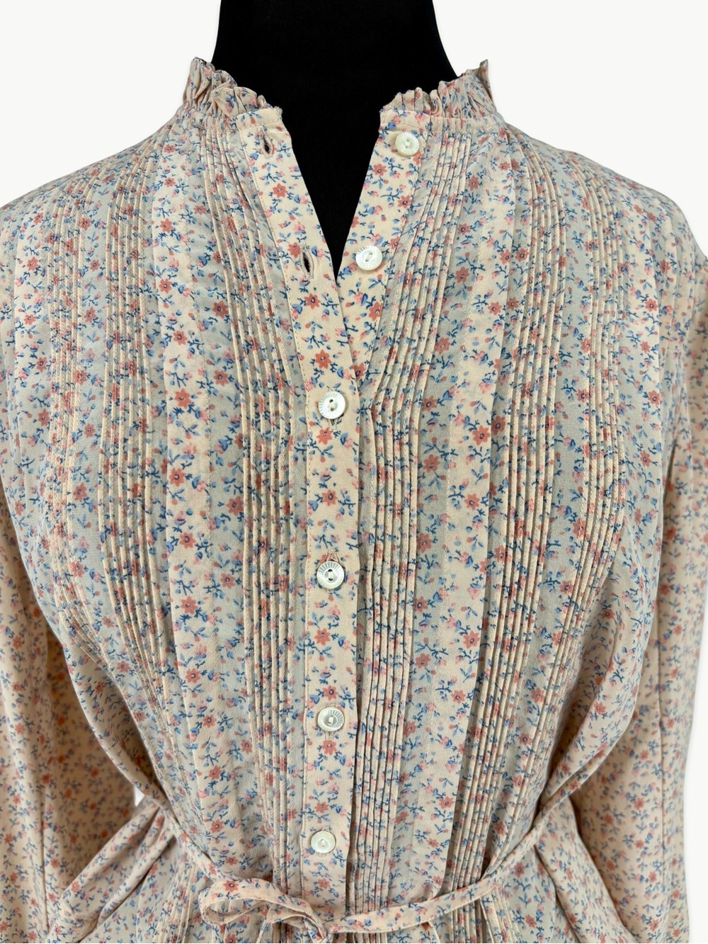 DÔEN Cézanne Silk Blouse Size Small in Peach Martha’s Garden Floral Rare NWT - Picture 9 of 14